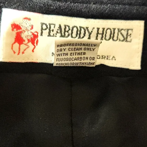 Peabody House Vintage 100% Wool Black Blazer Jacket Size 7/8