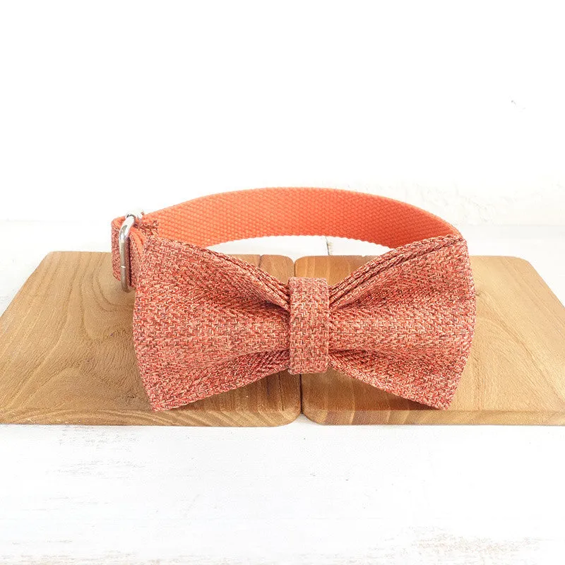 Peach Bowtie Collar & Matching Leash