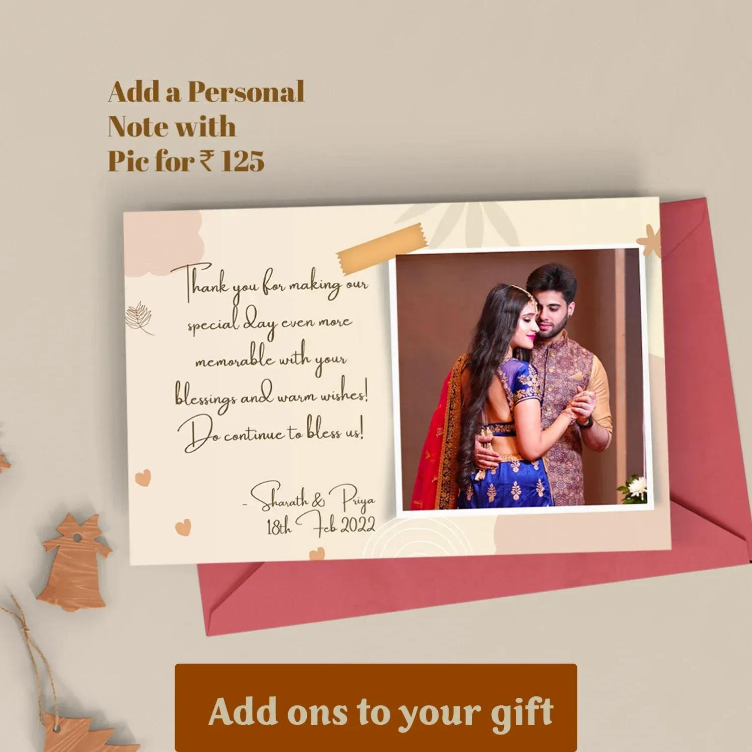 Personalized Business - Visitng Card Holder Vegan Leather - Tan