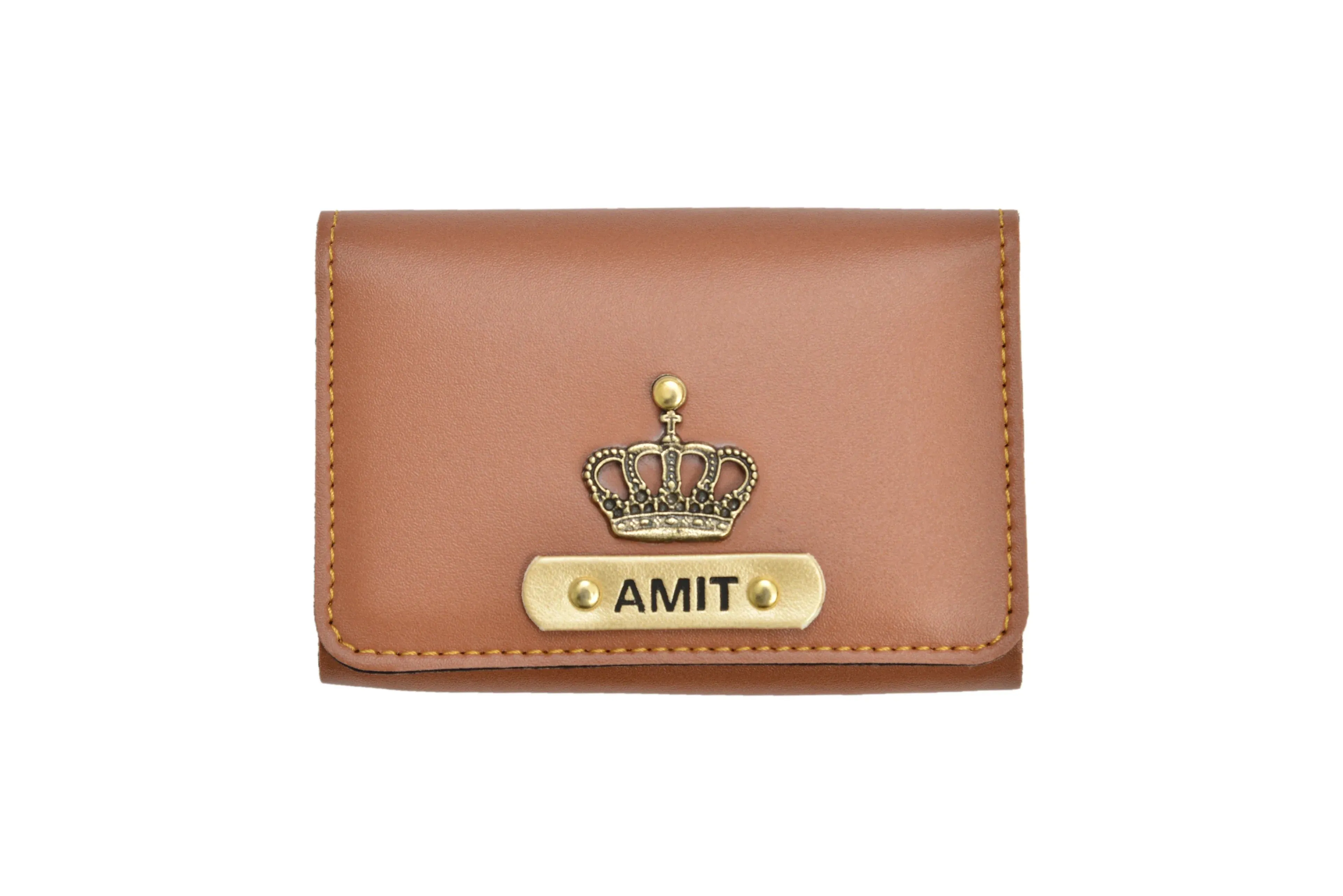 Personalized Business - Visitng Card Holder Vegan Leather - Tan