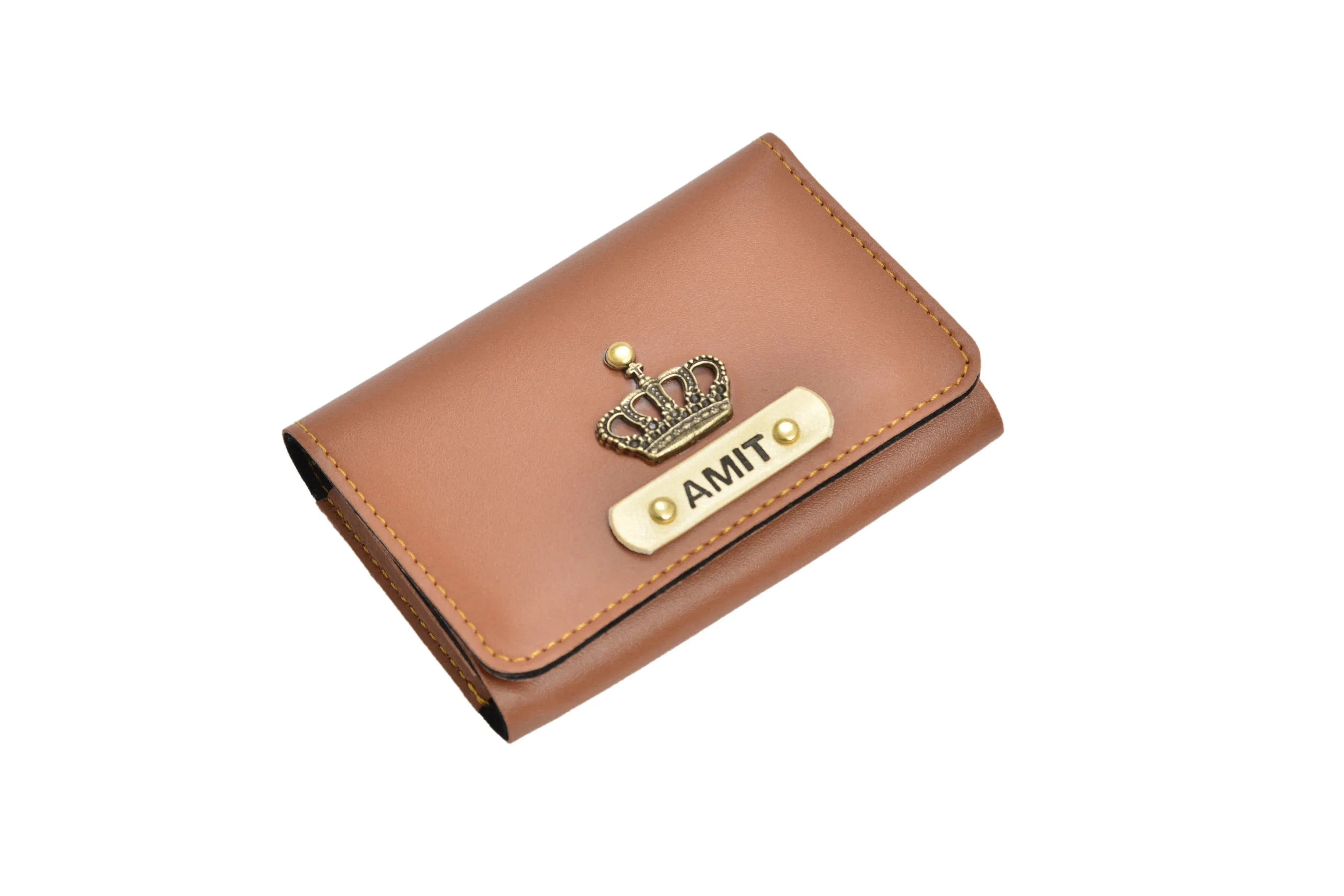 Personalized Business - Visitng Card Holder Vegan Leather - Tan