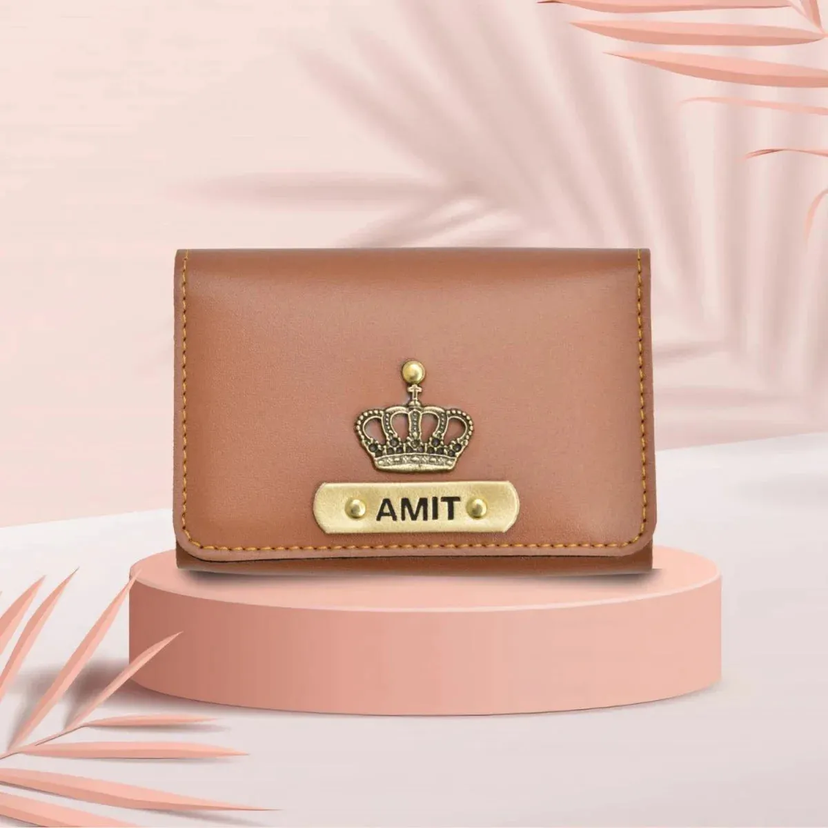 Personalized Business - Visitng Card Holder Vegan Leather - Tan