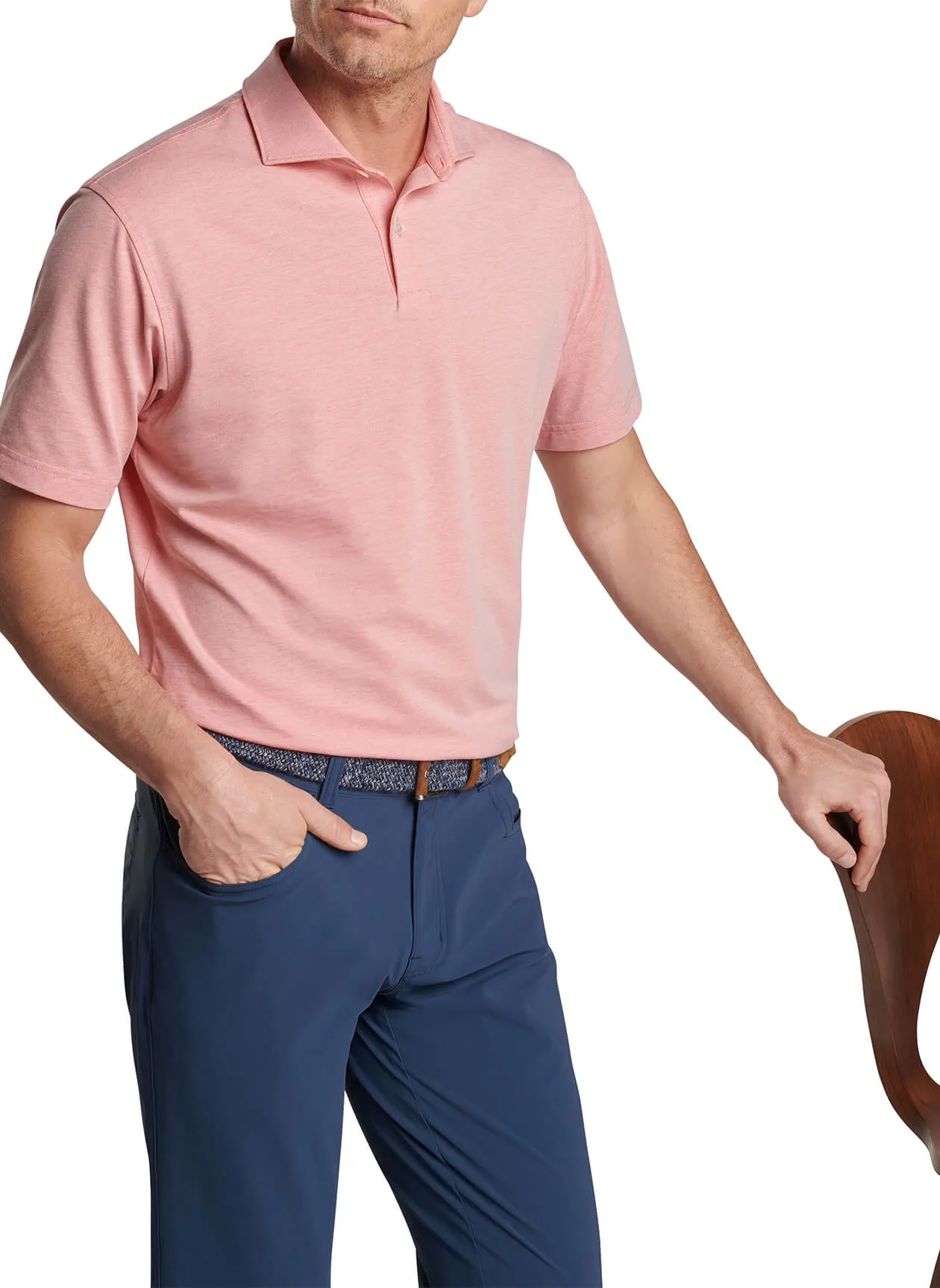 Peter Millar Albatross Cotton Pique Polo - Scarlet Lily