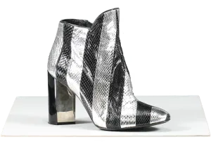 Pierre Hardy Metallic Belle Striped Snakeskin Ankle Boot, Black/silver UK 5 EU 38 👠