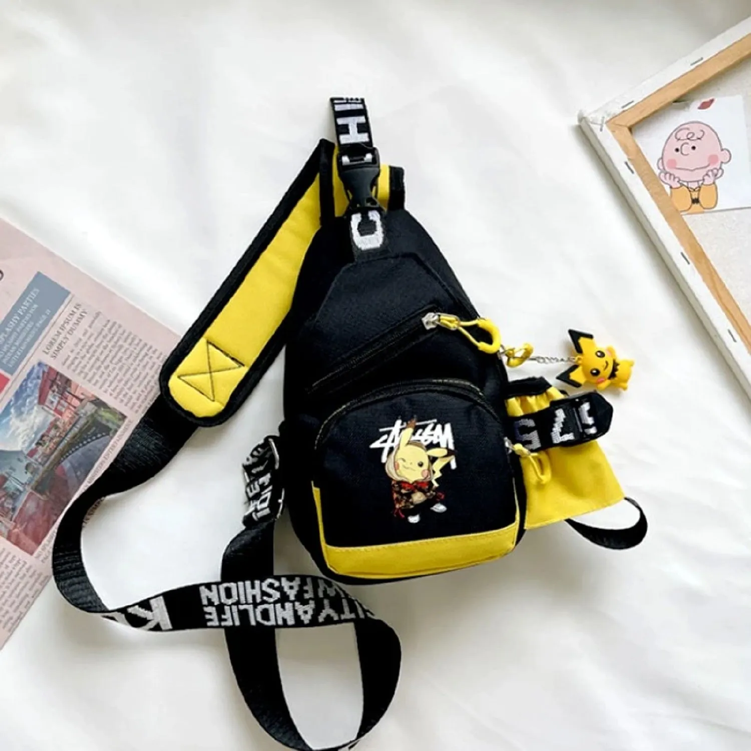 Pikachu Shoulder Mini Backpack - Canvas Youth Athleisure Mini Backpack