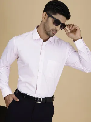 Pink Checked Slim Fit Formal Shirt | Metal