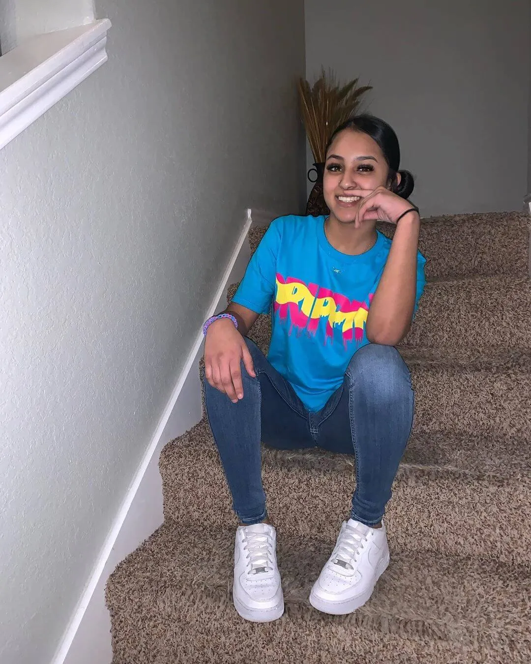 Pink Lemonade Drippin | Caribbean Blue Tee