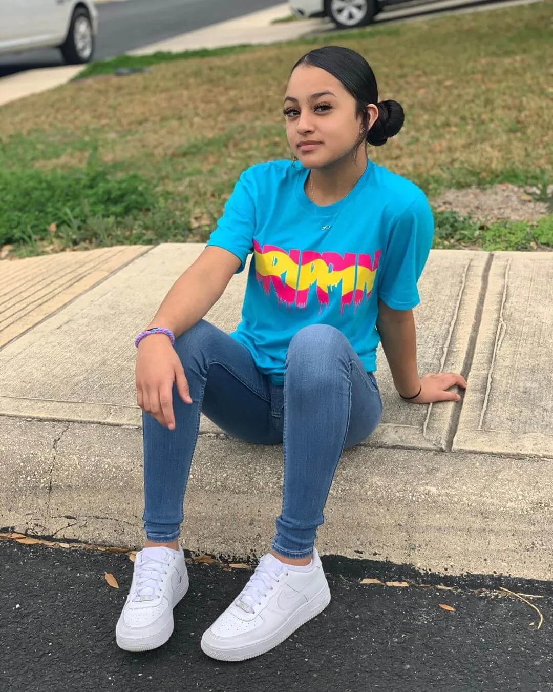 Pink Lemonade Drippin | Caribbean Blue Tee
