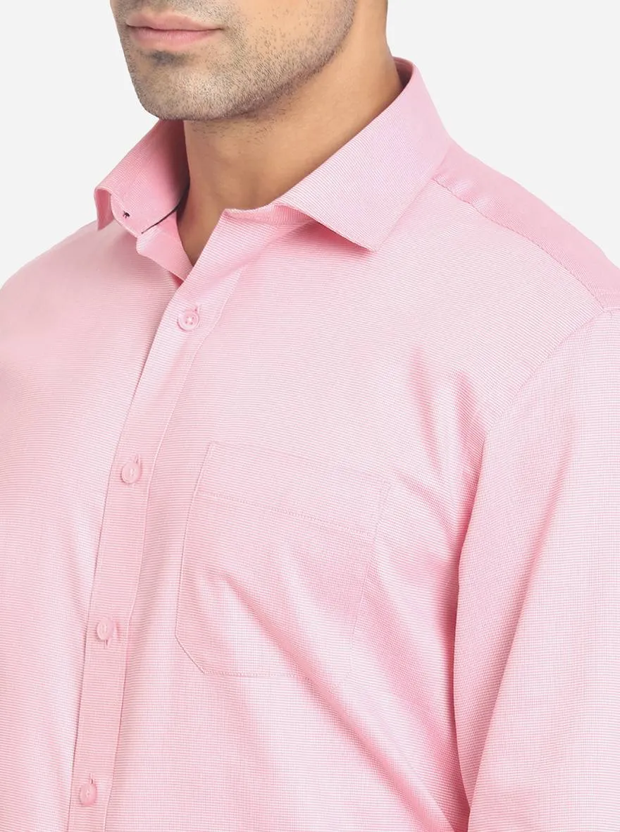 Pink Solid Regular Fit Formal Shirt | Greenfibre