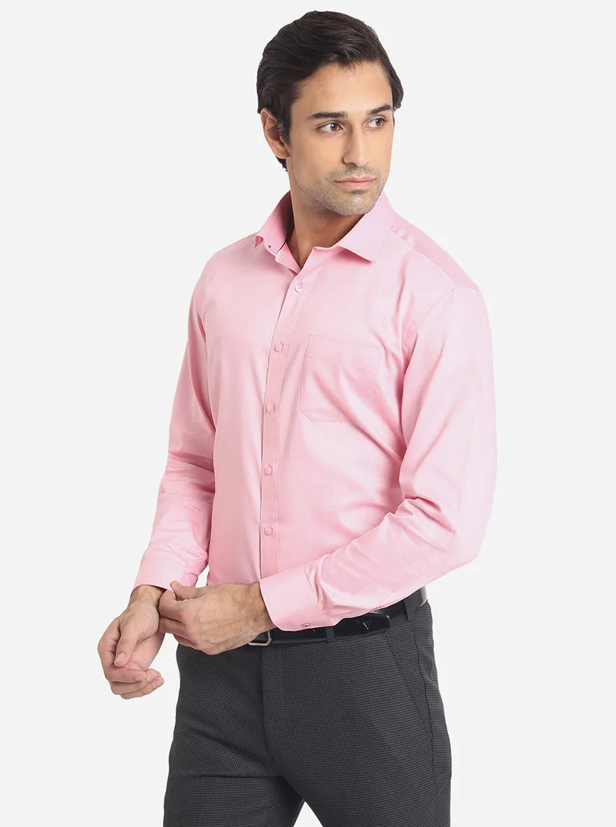 Pink Solid Regular Fit Formal Shirt | Greenfibre