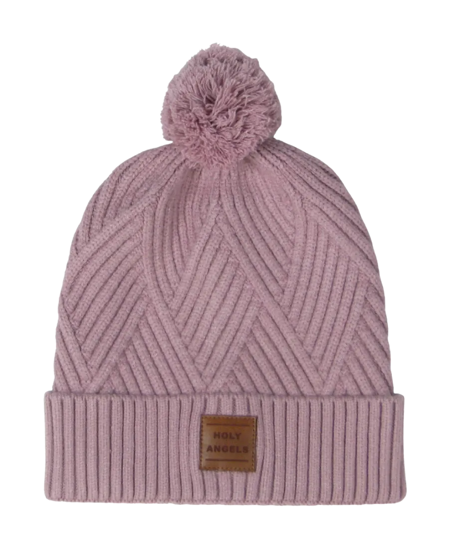 Pink Textured Cuff Beanie