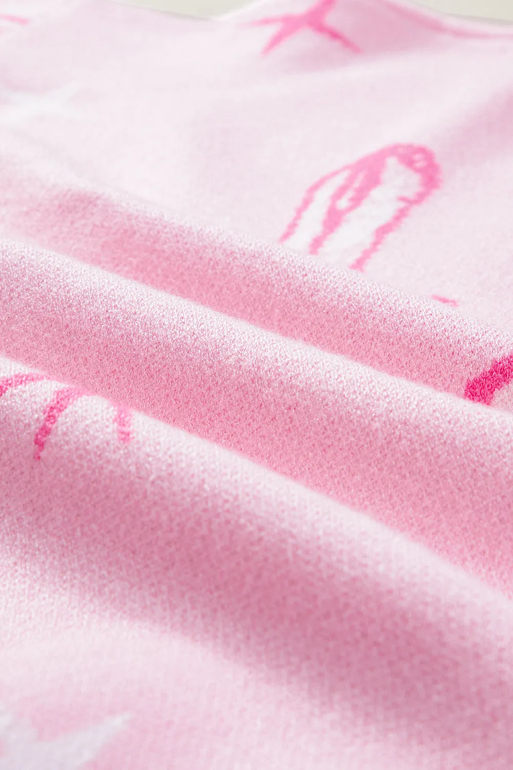 Pink Western Cowboy Boot Sweater
