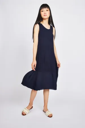 Pistache Viscose Dress with Crepe Bottom