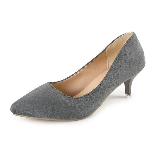 Plus Size 35-42 Spring Autumn Women Shoes Office lady Pumps Med Heels Boat Shoes Low heel Basic Pump Shallow dress Shoes CY2063