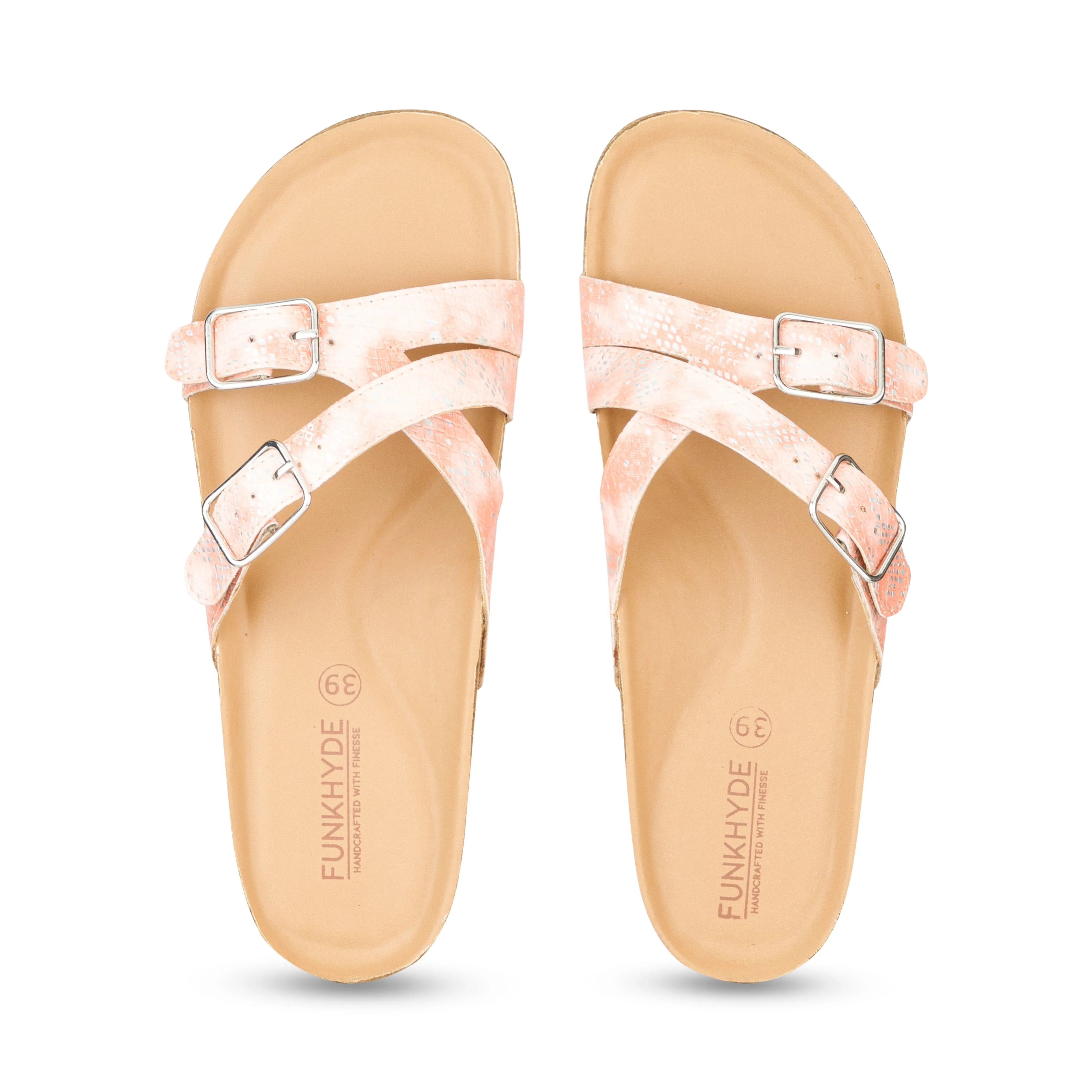 Poirou Peach Shimmer Comfort Slipons