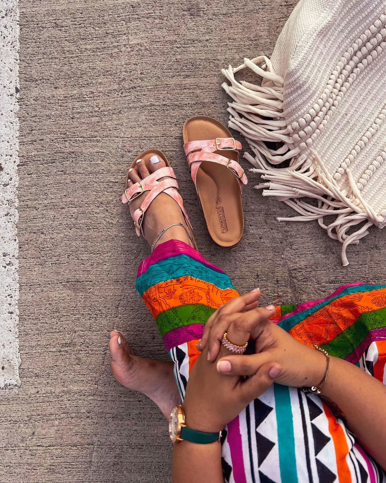 Poirou Peach Shimmer Comfort Slipons