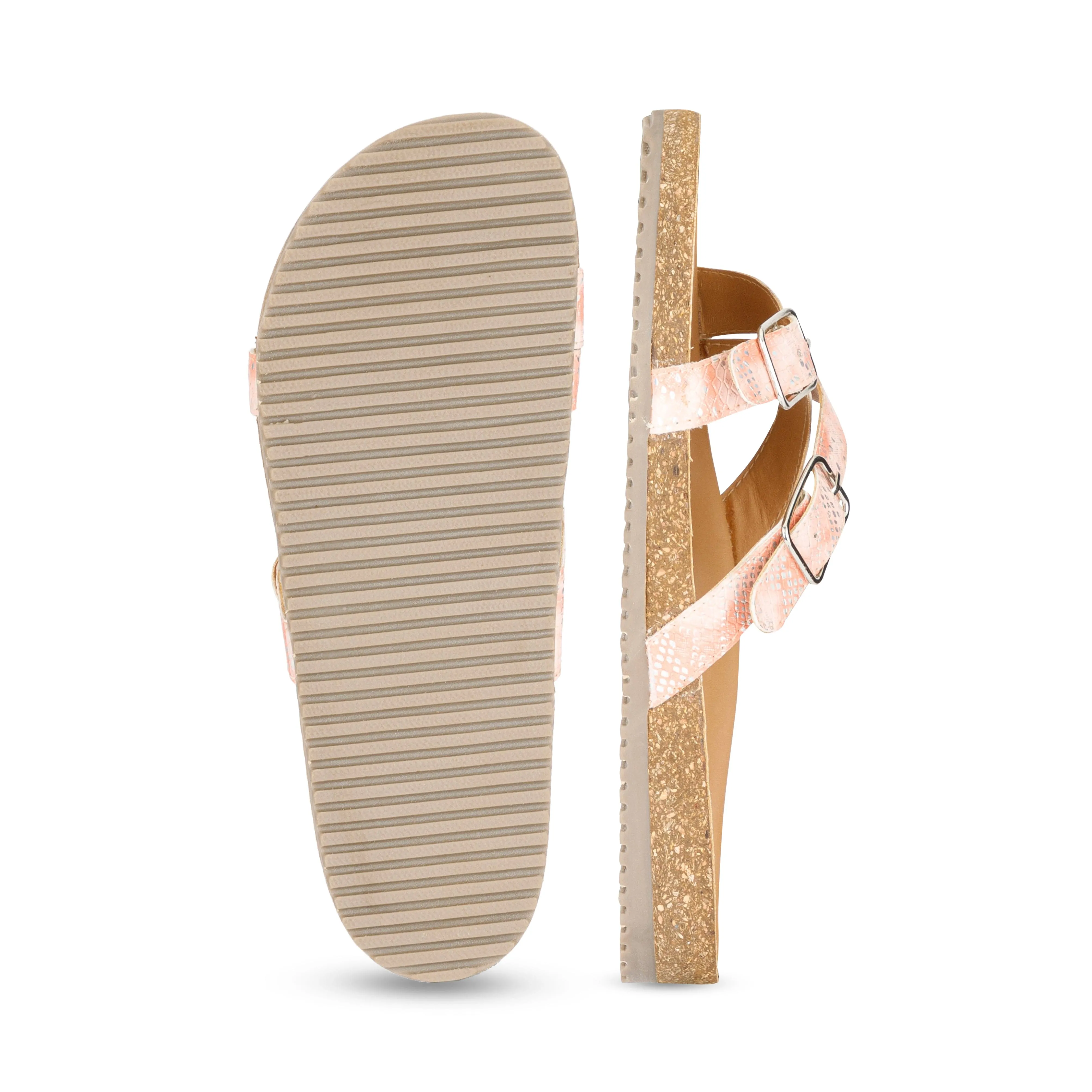 Poirou Peach Shimmer Comfort Slipons
