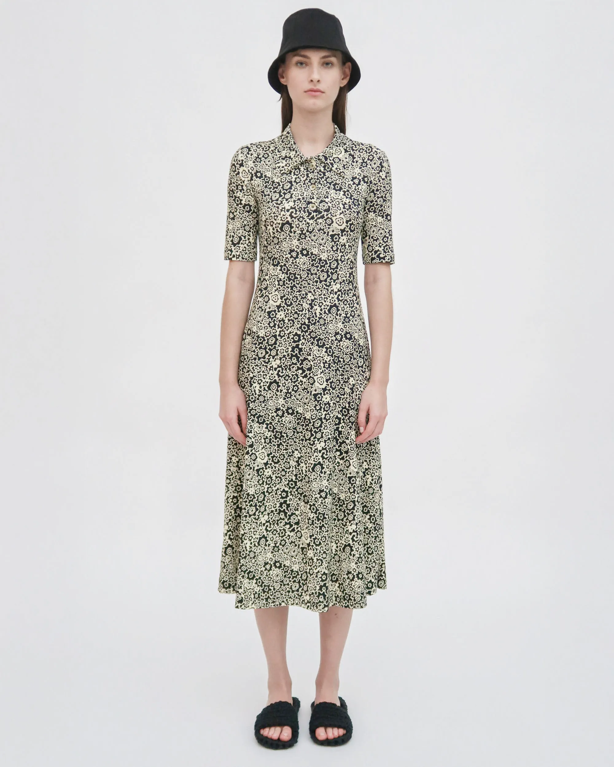 POLO T-SHIRT DRESS - FLORAL SQUIGGLE