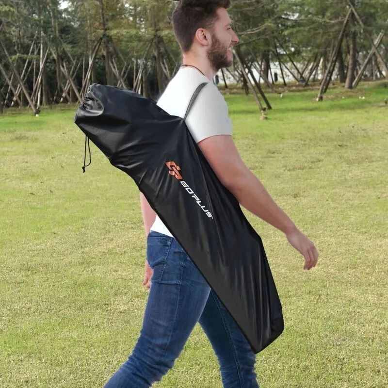 Portable 38 Inch Oversized High Camping Fishing Folding Chair - Color: Black