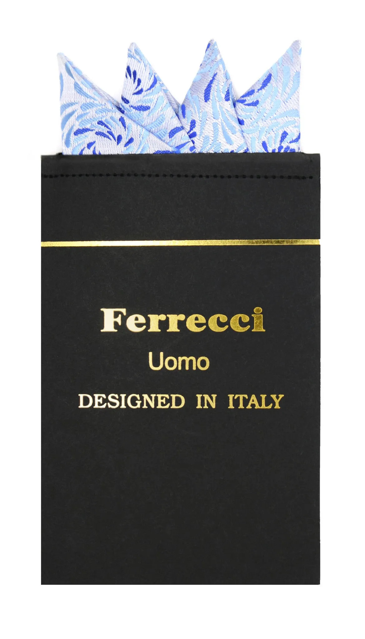Pre-Folded Microfiber Blue Tear Drop Handkerchief Pocket Square