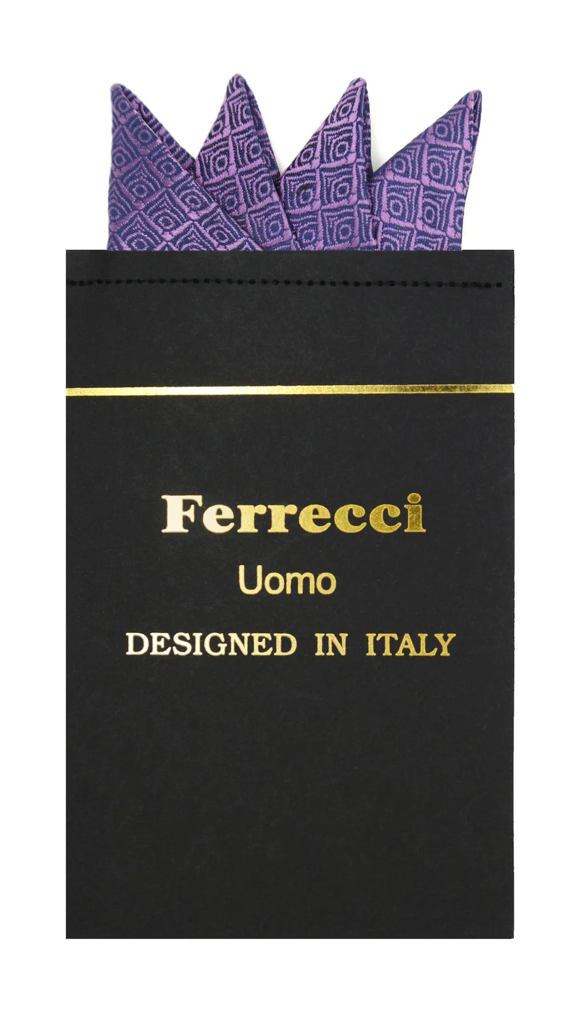 Pre-Folded Microfiber Lavender Geometric Handkerchief Pocket Square