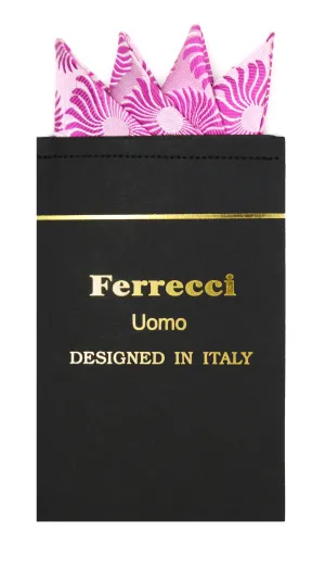 Pre-Folded Microfiber Pink Daisy Handkerchief Pocket Square
