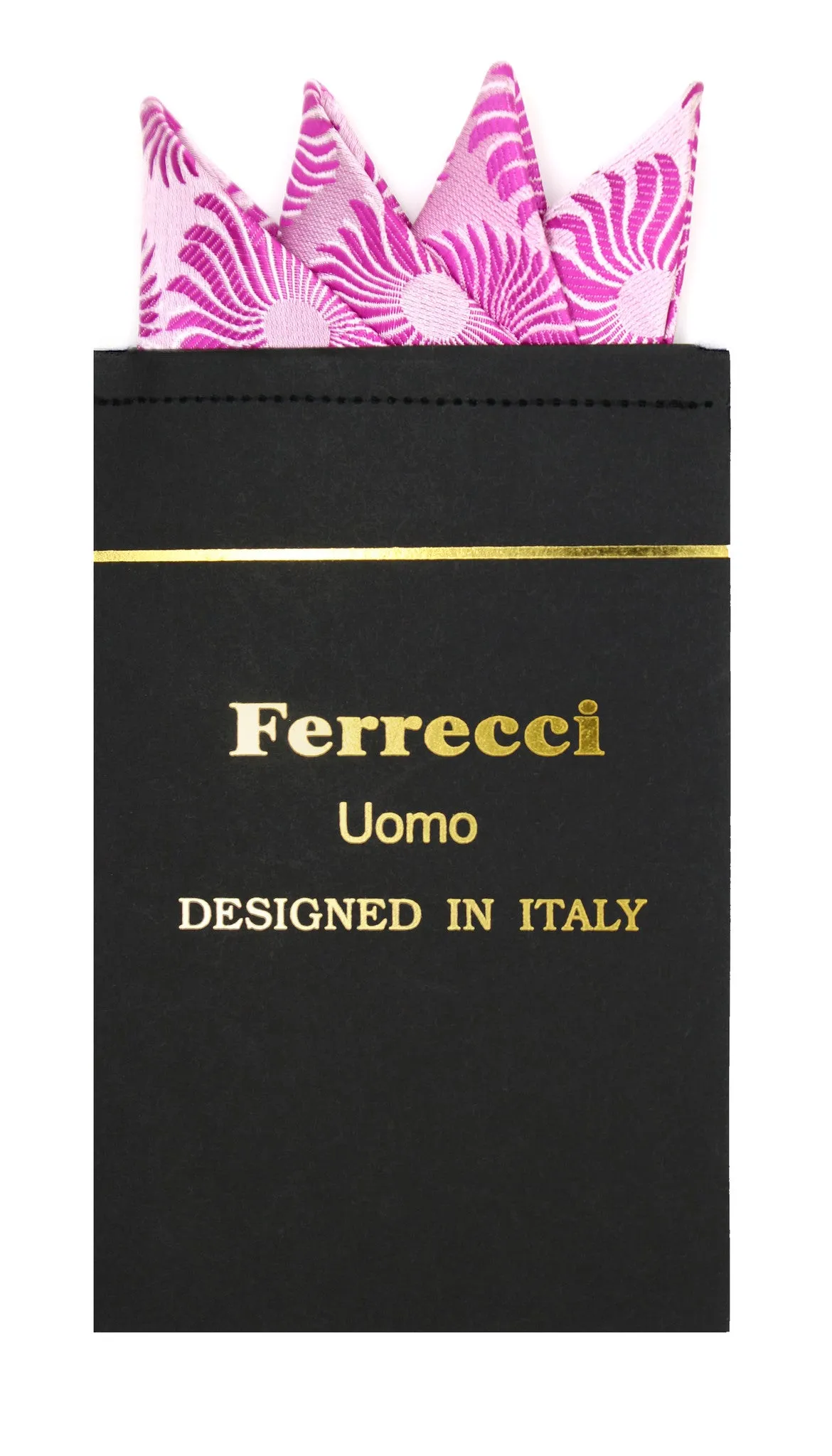Pre-Folded Microfiber Pink Daisy Handkerchief Pocket Square