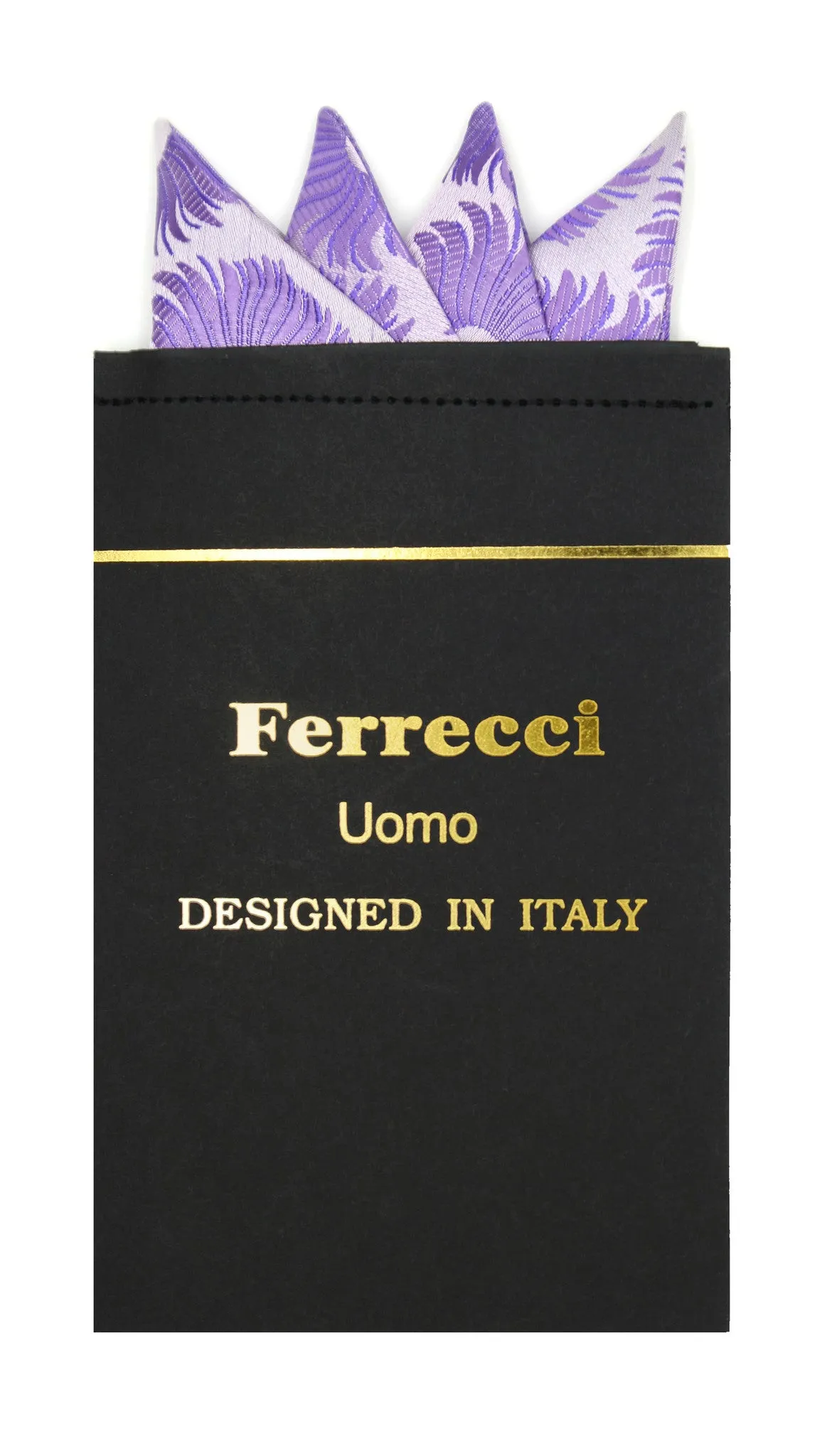 Pre-Folded Microfiber Purple Daisy Handkerchief Pocket Square