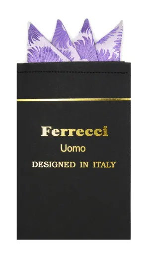 Pre-Folded Microfiber Purple Daisy Handkerchief Pocket Square
