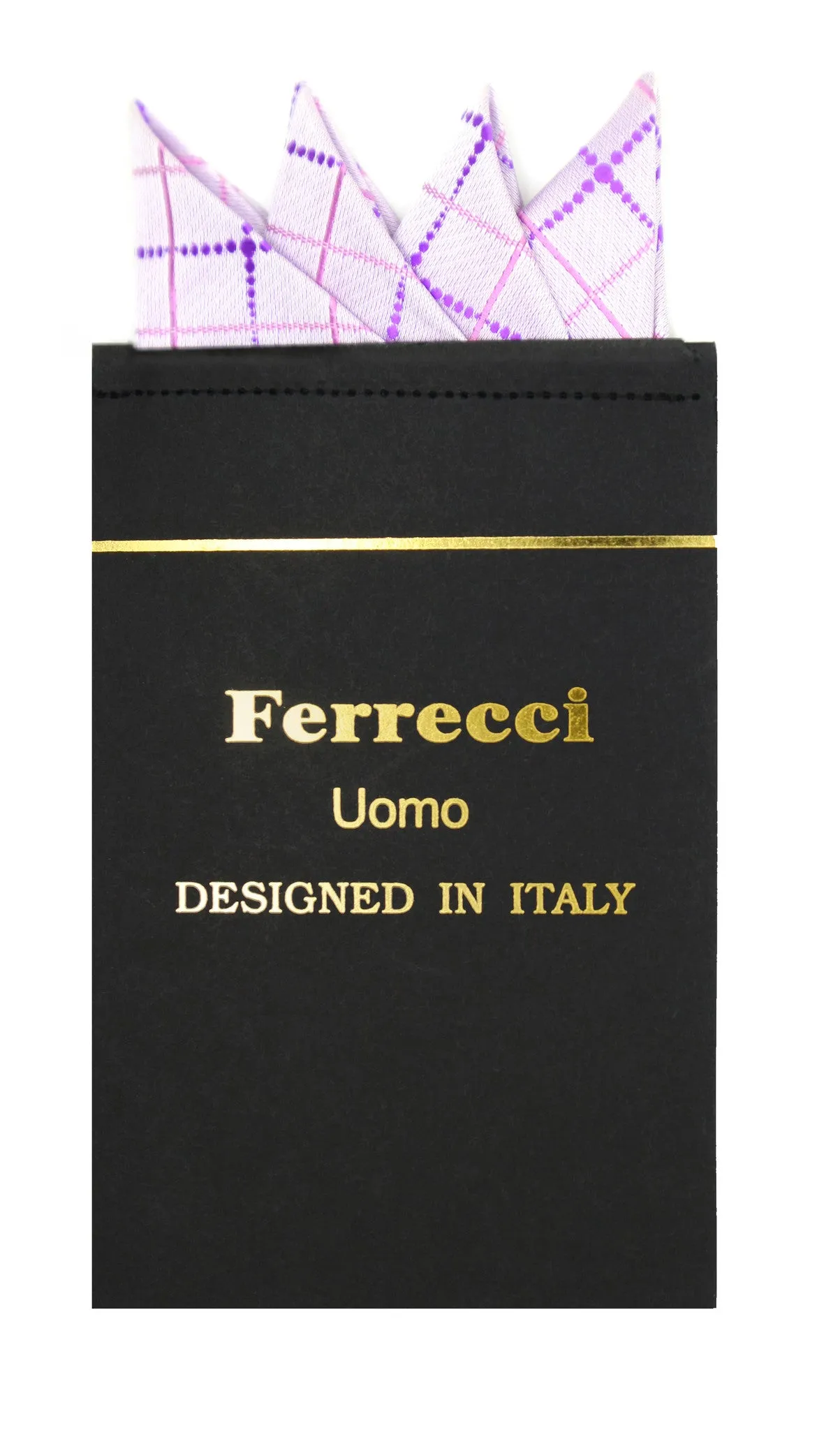 Pre-Folded Microfiber Purple Geometric Handkerchief Pocket Square