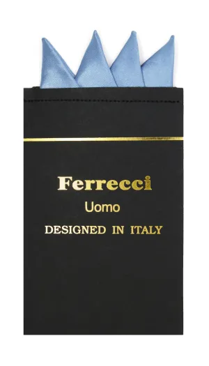 Pre-Folded Microfiber Sky Blue Handkerchief Pocket Square