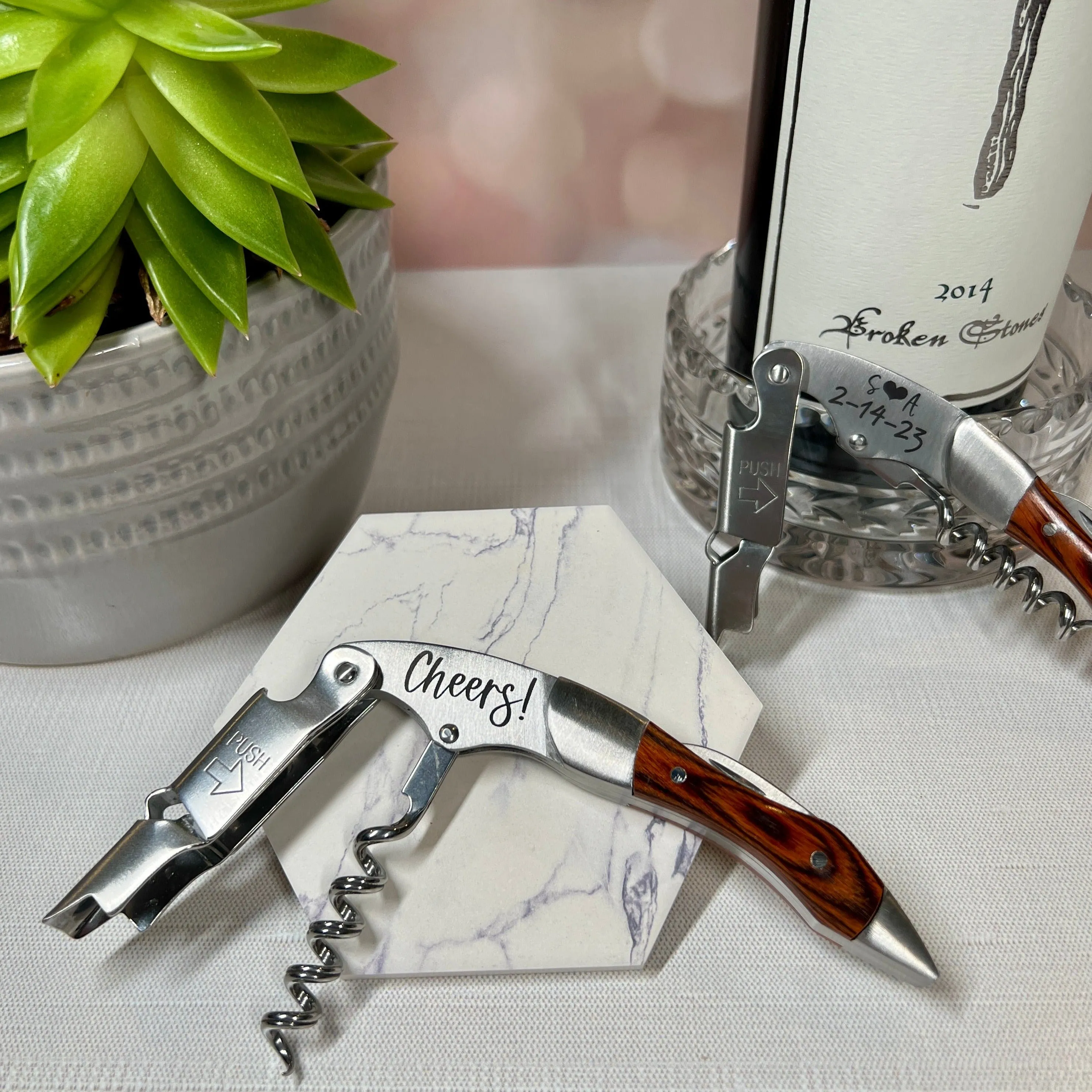 Premium Stainless Steel Professional Series Corkscrew with Personalized Engraving