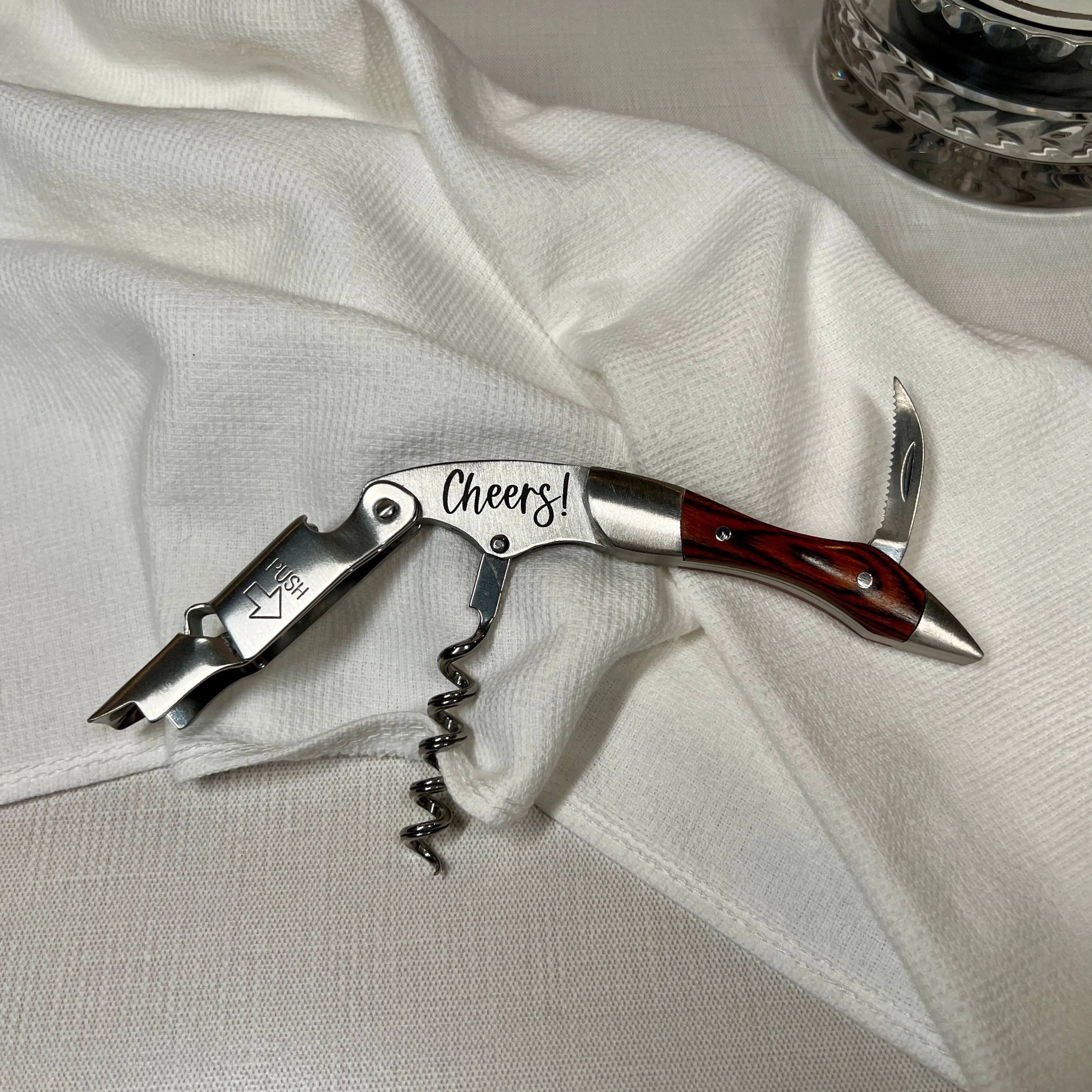 Premium Stainless Steel Professional Series Corkscrew with Personalized Engraving