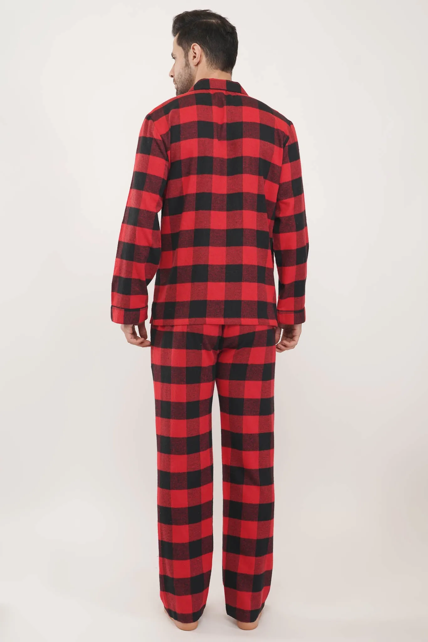 Prestige Red | Red & Black Oxford Checks Loungewear Set