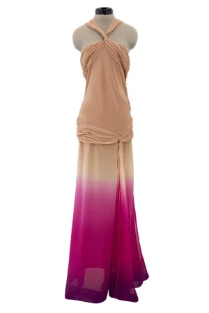 Prettiest Spring 2006 Christian Dior by John Galliano Pink Ombre Silk Chiffon Dress