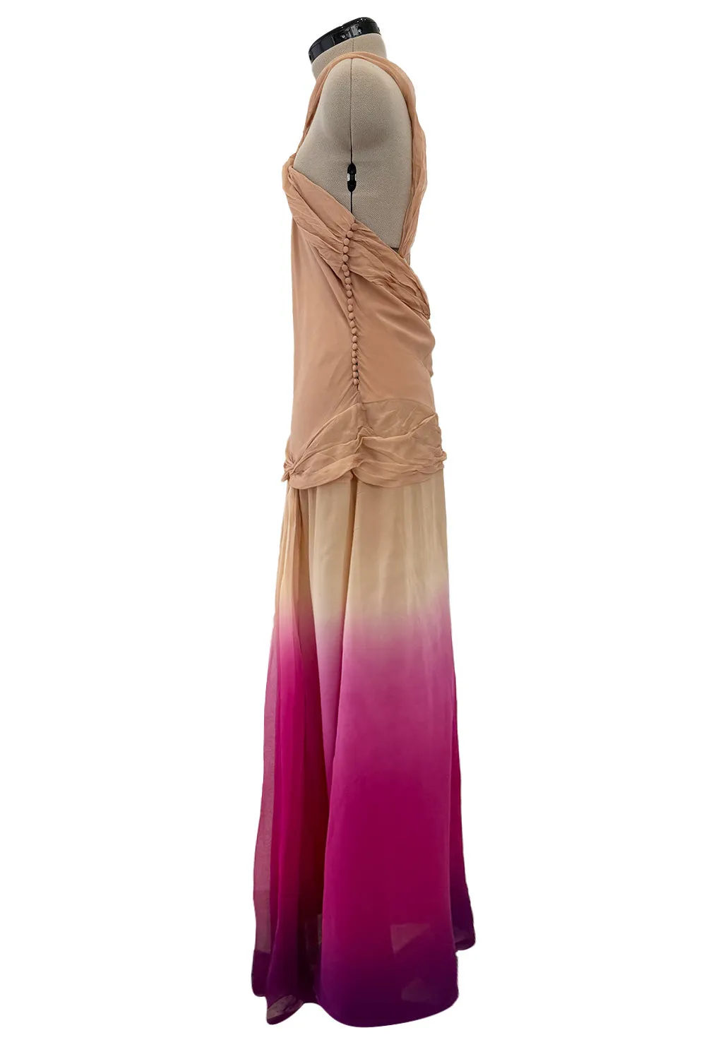 Prettiest Spring 2006 Christian Dior by John Galliano Pink Ombre Silk Chiffon Dress