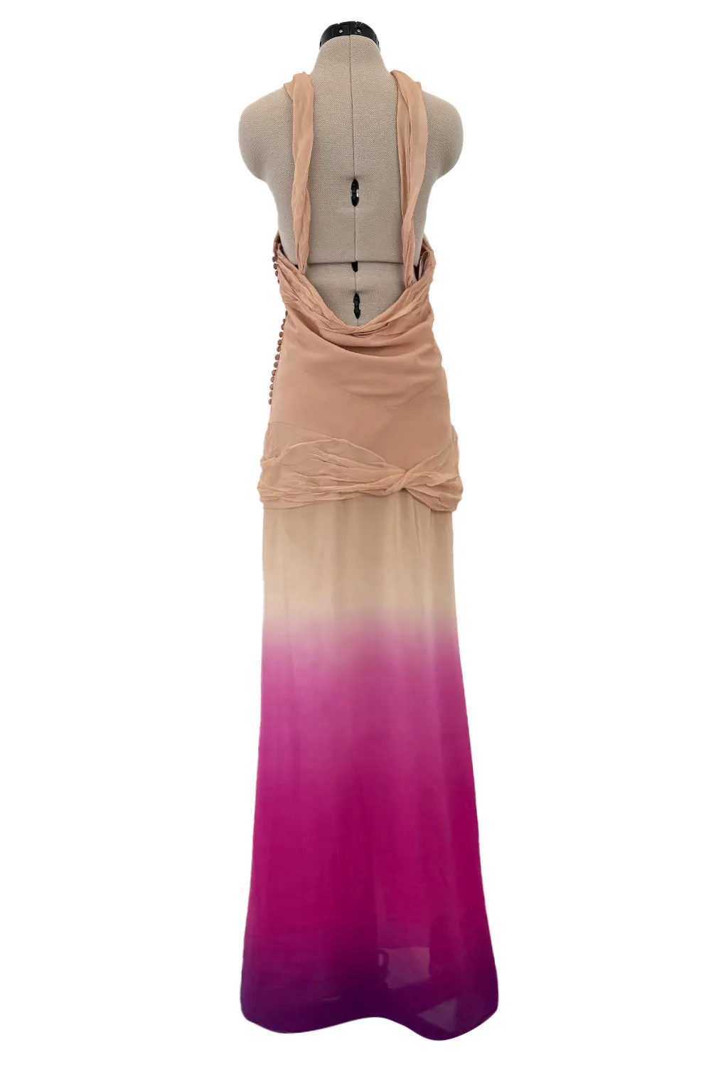 Prettiest Spring 2006 Christian Dior by John Galliano Pink Ombre Silk Chiffon Dress