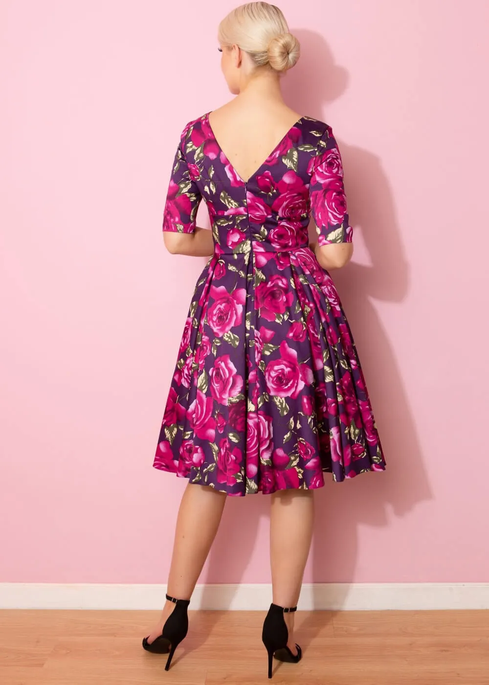 Pretty Dress Company Hepburn Sorrento 50's Swing Dress Berry