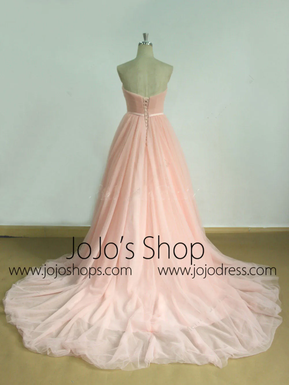 Princess Style Pink Tulle Wedding Dress | EE3007