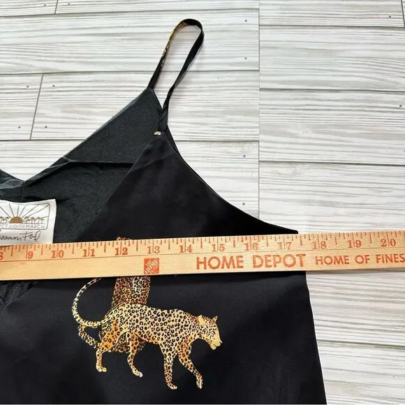 PROJECT JUDITH MARCH X SHANNON FORD TIGER QUEEN SATIN SLEEVELESS SLIP DRESS S