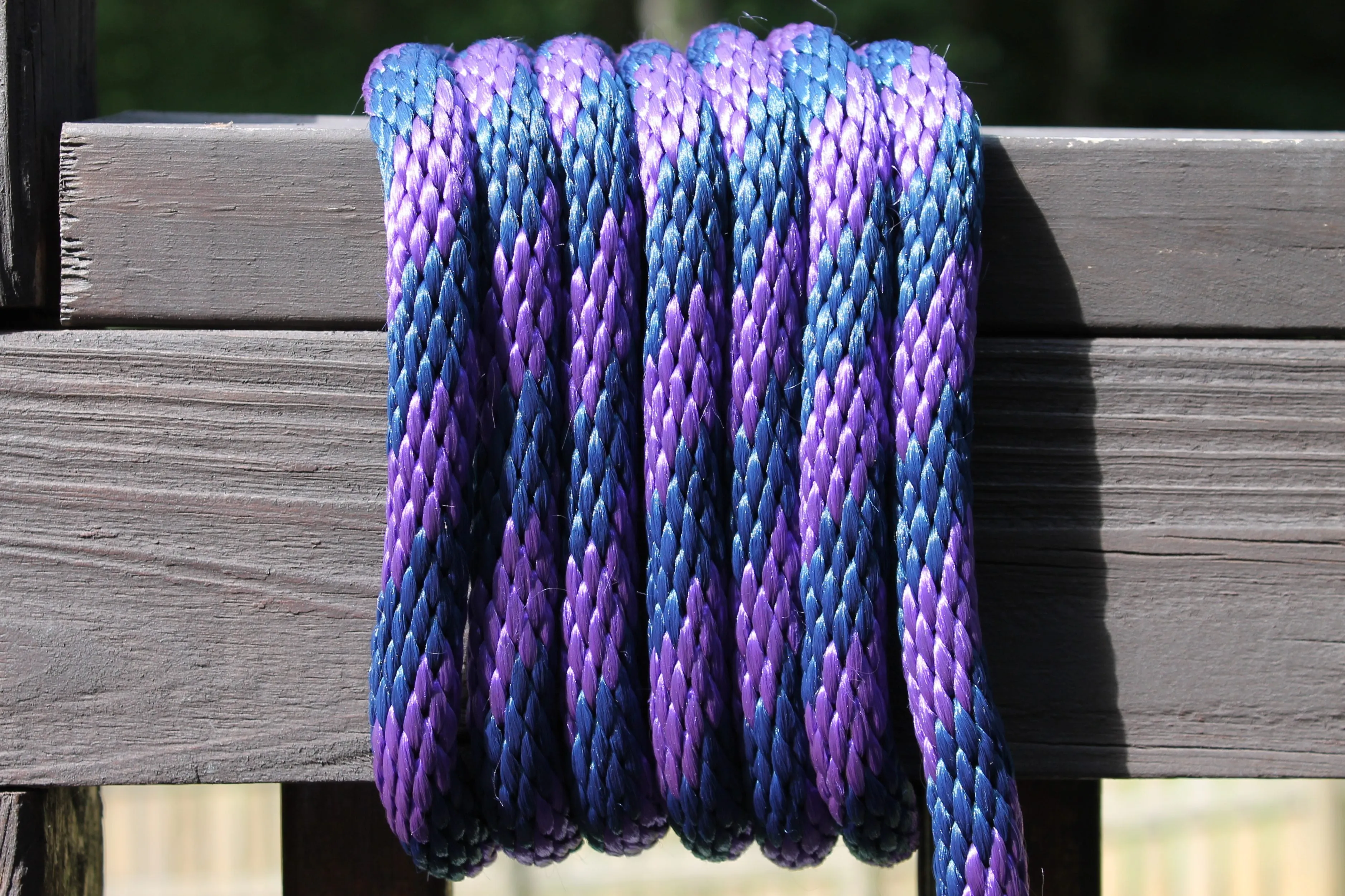 Purple and Navy Solid Braided Multifilament Polypropylene Rope