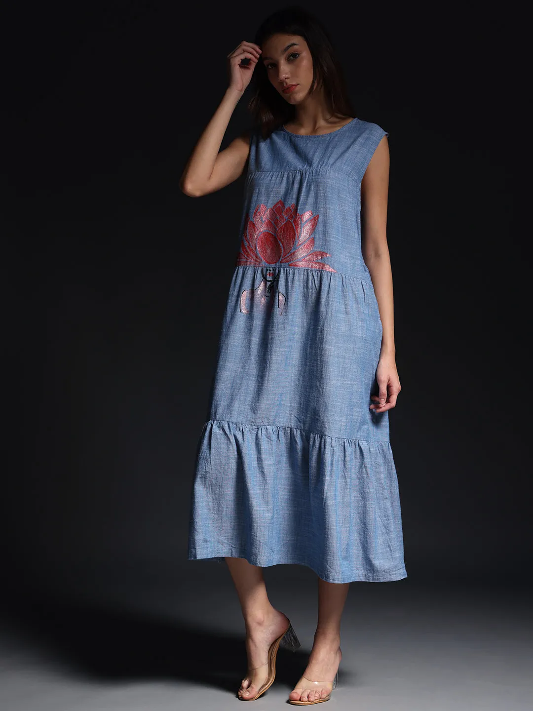 "Sunflower Dreams" Chambray Maxi Dress