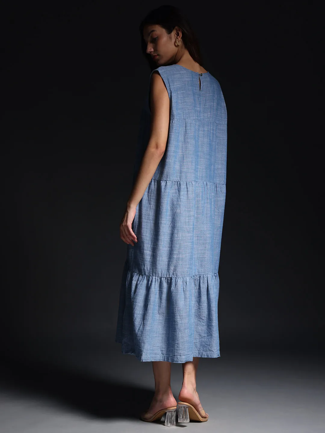 "Sunflower Dreams" Chambray Maxi Dress