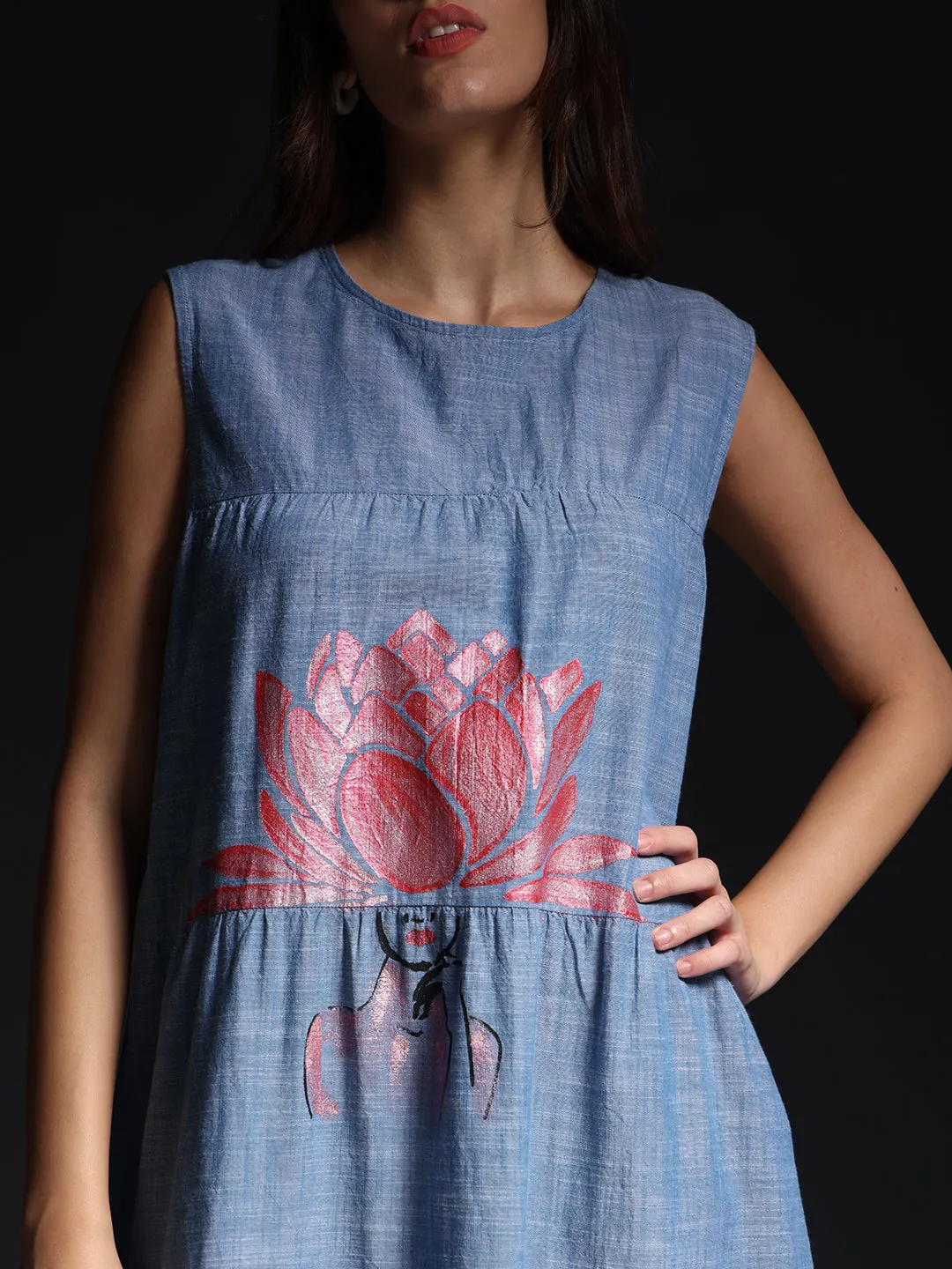 "Sunflower Dreams" Chambray Maxi Dress