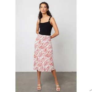 Rails Anya Zebra Print Midi Skirt - Rust zebra Orange-Brown - Size XLARGE