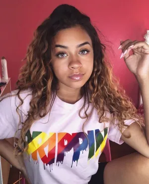 Rainbow Drippin | Light Pink Tee
