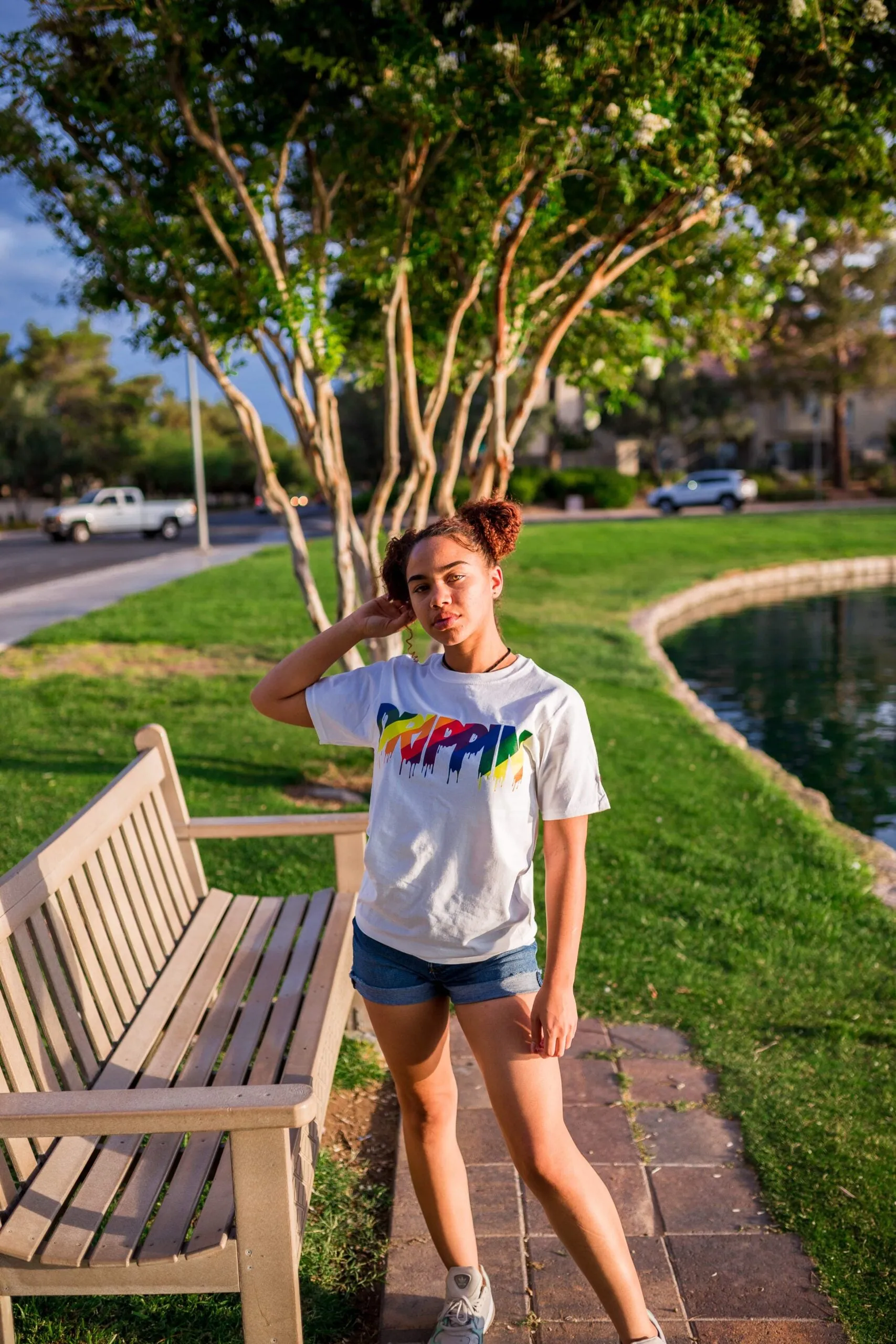 Rainbow Drippin | White Tee