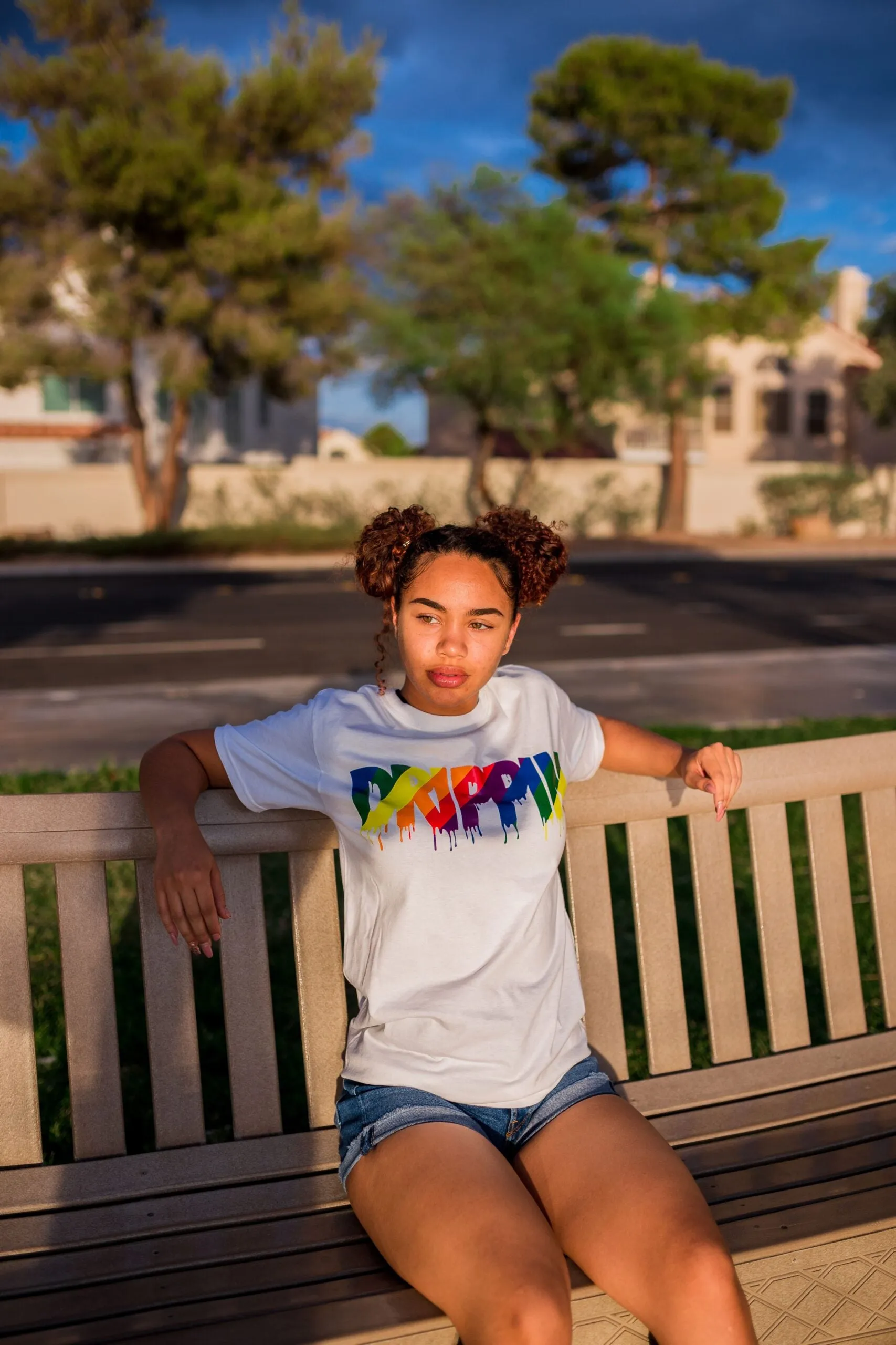 Rainbow Drippin | White Tee