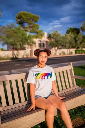 Rainbow Drippin | White Tee