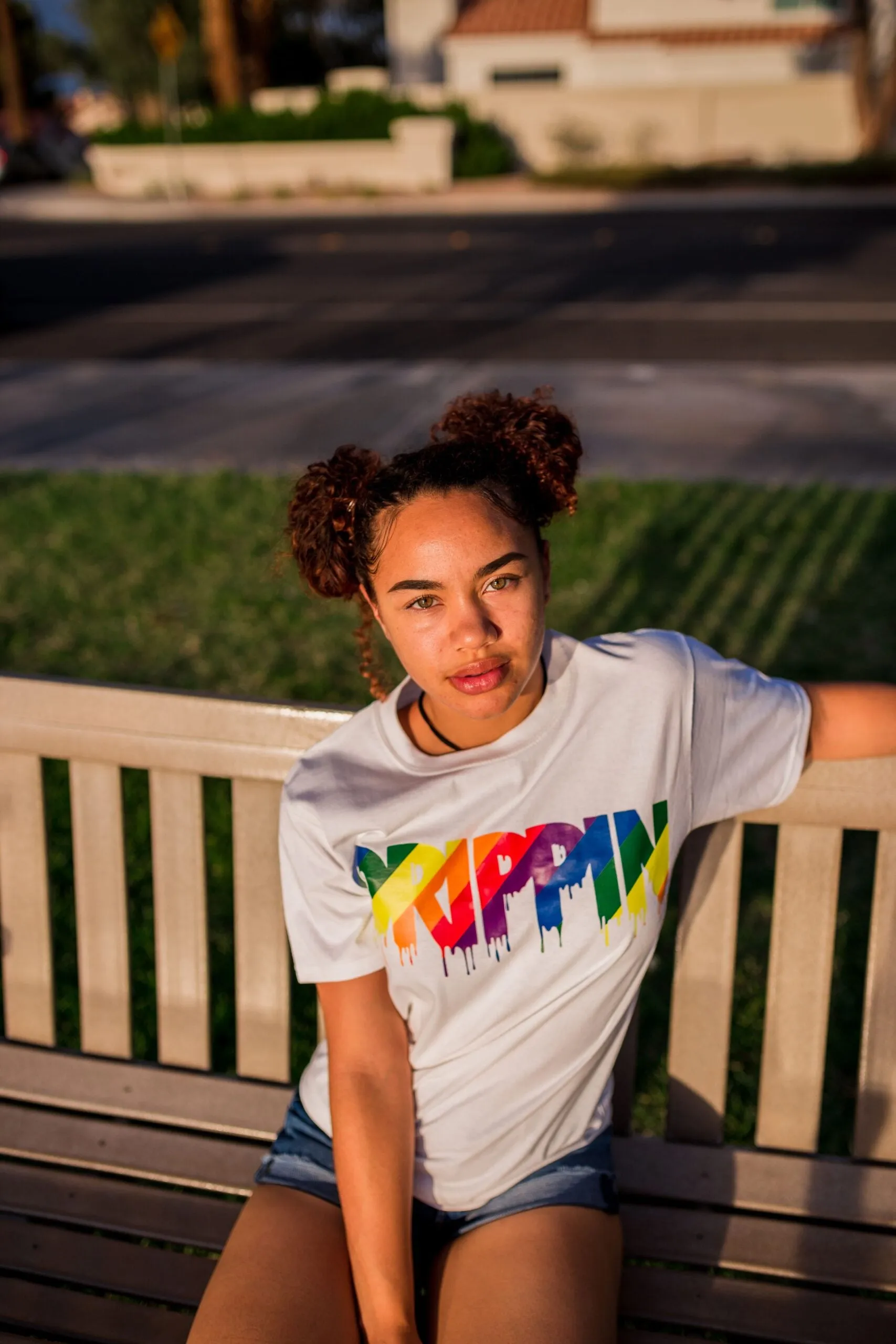 Rainbow Drippin | White Tee